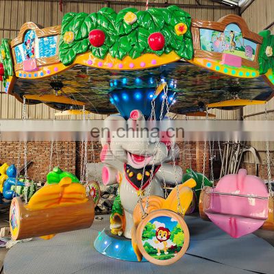 Top sale favorite carnival swing rides mini elephant flying chairs ride for sale
