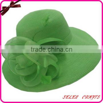 2012 New Design Womens Green Floral Embellishment Wedding Hat                        
                                                Quality Choice