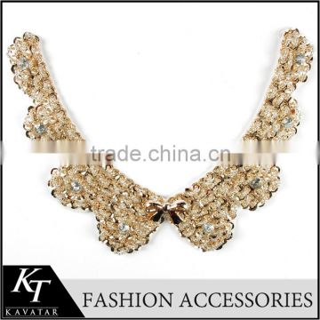 Flower Neck Design Necklace Type Double Collar For Ladies Dress