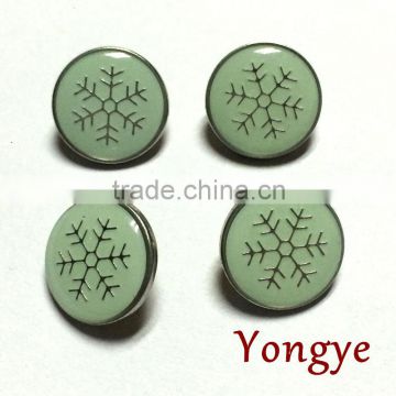 with mint green color logo epoxy spring snap button