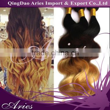 1B/4/27 Ombre brazilian virgin Hair body wave,Ombre human hair blonde color ombre hair extension