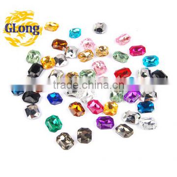 8*10mm Acrylic Point Back Octagon Mix Color Bling Rhinestone&Crystal For Stylish Bags Garment Shoes #GY011-10P(Mix-s)