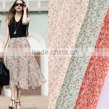 Rural floral style 75D printing chiffon fabric