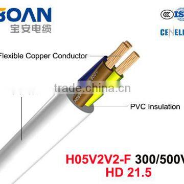 H05V2V2-F electric wire 300/500V flexible Cu/PVC/PVC (HD 21.5)