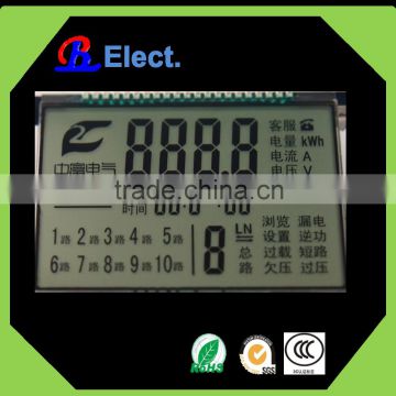 positive character segment factory electrical safe device lcd display, monochrome cheap black TN