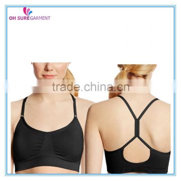 nylon/spandex logo printed womens sports crop bra