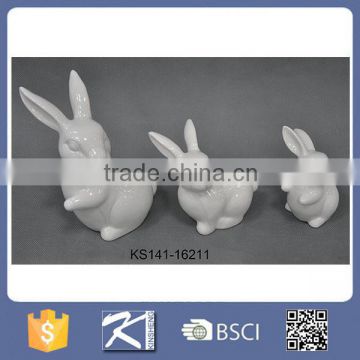 Home ceramic decoration porcelain white rabbit for sale