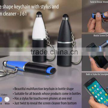 keychain with stylus and screen cleaner