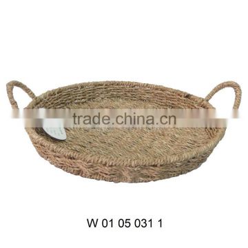 Round Seagrass Tray for Serving Tea