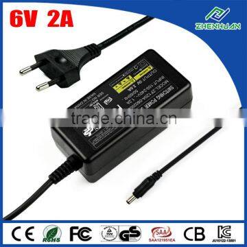 ac power supply 6v 2.0a switching mode power adapter