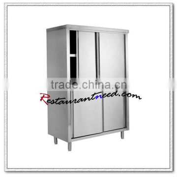 S047 Upright Storage Stainless Steel Kitchen Cabinet With Sliding Doors