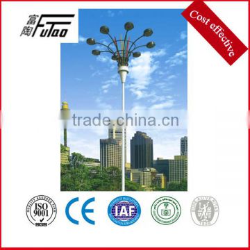 30m steel high mast light pole with 8 lamps