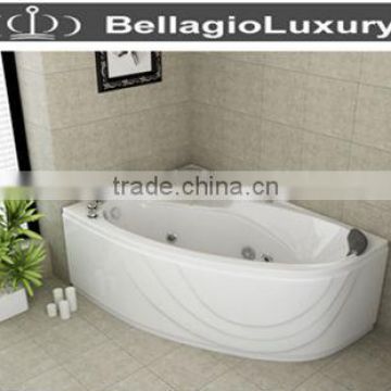 White color corner massage bathtub