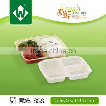 Clear 3 Compartments lunch Plastic Container