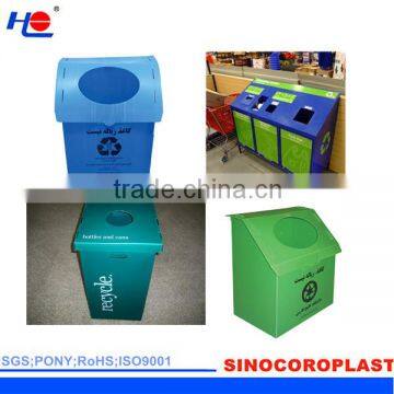 Durable PP Corrugated Trash Can
