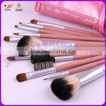 Free Sample 11 pcs Cosmetic Brushes with Animal and Nylon Hair