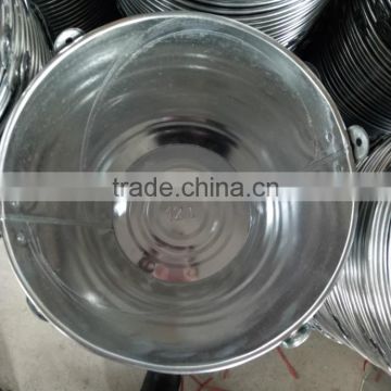 12L Metal Galvanized Buckets with wooden/steel/plastic handle