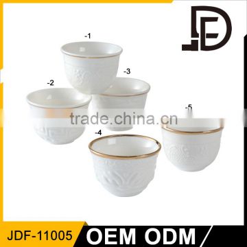 Drinkware gold ceramic cup of coffee, eco ceramic coffee cup, 150ml ceramic coffee cup