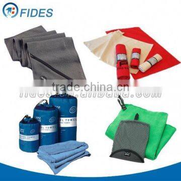 cusmotized 100% polyester microfiber sports towel with logo printing