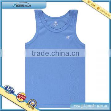 Cotton gym fitted tank top, running blue tank tops, slim fit gym tank tops