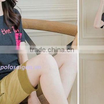 Big World factory OEM custom , design your own short sleeve o-neck women printed t shirt