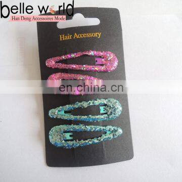 customer design wholesale glitter metal snap clip