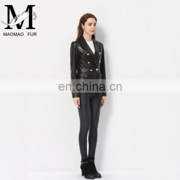 2016 Fashionable New Style Women Jacket Lover's Clothes With Mickey Minnie Mouse Pattern Genuine Real Sheepskin Leacher Jacket