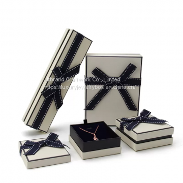 2020New Design Rectangle Fancy Cardboard Jewelry Box With Ribbon Bow Customized Size And Logo Urbrand