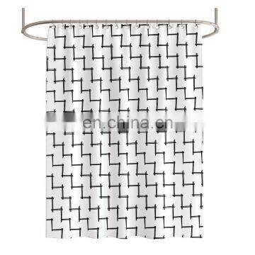 Amazon waterproof hot selling geometric printed shower curtain bathroom