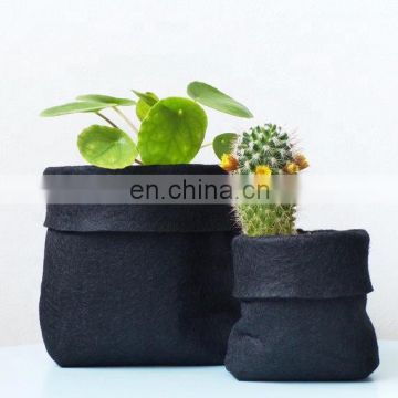polyester fabric custom logo small felt plant grow bag