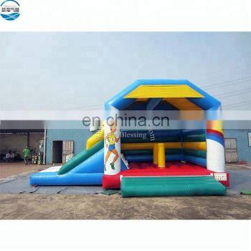 Factory PVC Tarpaulin Running Man Air Bouncer for Children with Slide, Inflatable Trampoline for Kids