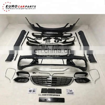2018 new style S class body kit  w222 S65 body kit for S320 S350 S400 S500 to S63 S65 with headlights and tail lights