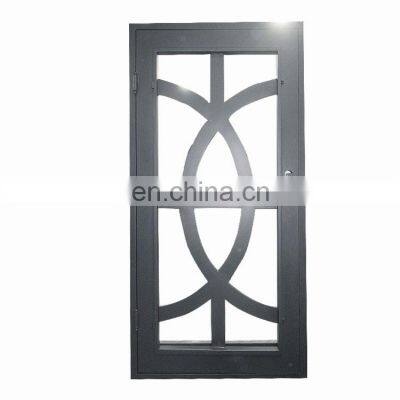 house exterior decorative modern simple design patio security frame single leaf swing big wrought iron doors with opening window