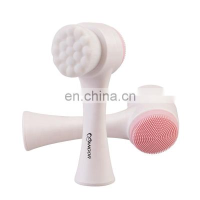 Stand-up Facial washing brush manual cleansing brushes double side silicone 3D Face Cleaning beauty tool Skin Care 2019