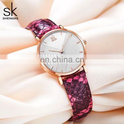 SHENGKE Stylish Lady Watch Snakeskin Texture Leather Band Sexy and Wild Ladies Watch  K0144L