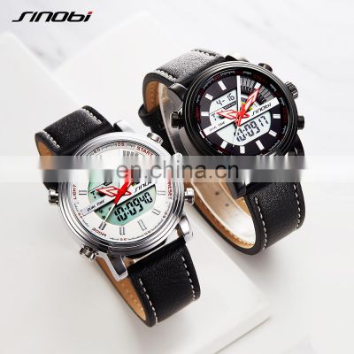 SINOBI Multi Function Man Watches Digital Quartz Watch S9795G Alarm Clock Watch LED Display Wristwatch