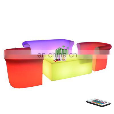 glowing led outdoor table hookah lounge event party night club plastic furniture led lighted bar table and chair sofa sets