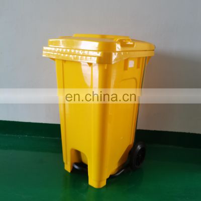 wholesale 100L plastic garbage bin trash can dustbin dumpsters waste container recycle yellow waste bin