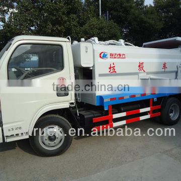 Dongfeng 4m3 side lift compactor garbage truck
