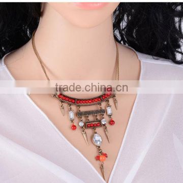 2015 YiWu new products Europe and the United States the new big alloy beads splicing bullet tassel earrings necklace suits