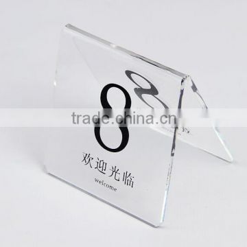 wholesale folding triangle tent acrylic table number card plates table seating card acrylic table number stands for restaurant