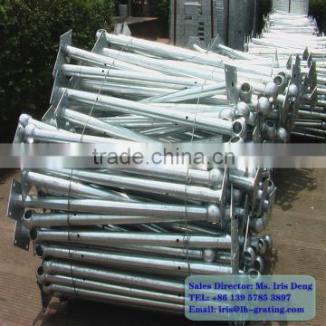 galvanized iron hand railing,galvanized steel handrailing.serrated bar grating,galv serrated grating,anti slp grating