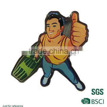 2016 Factory direct sales OEM design metal pins badge catoon person badge