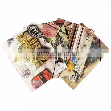 2015 New Design Handmade File Decoration, Types Of File Covers, Embossing Printing File Folder with flap
