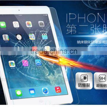Anti explosion and anti-scratch 9H hardness 2.5D tempered Glass screen protector for iPad Air /Air 2 protective tablet film