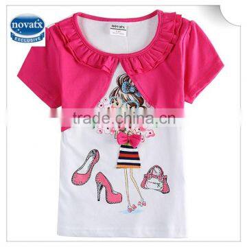 (K6356) 2-6Y New t shirts designs branded nova kids short sleeves baby clothes summer girls tops