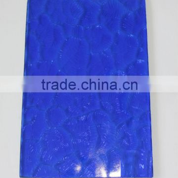 10mm Blue patterned glass