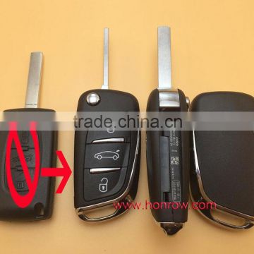 Peugeot 3 button modified remote key blank with VA2 307 Blade- 3Button -Trunk- With battery place (No Logo)