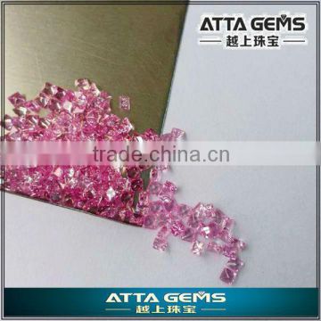 created pink sapphire#2 princess cut synthetic corundum
