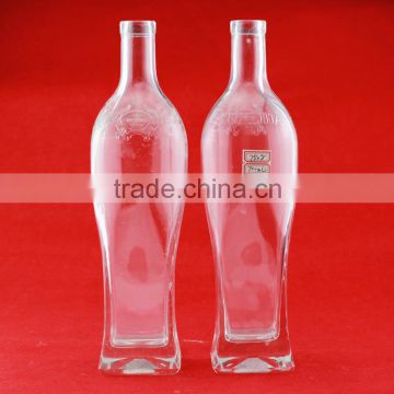 Hot selling glass liquor bottles decal printing alcohol glass bottle top quality glass spirit bottle